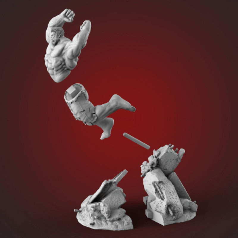 Red Hulk Printing 3D Model