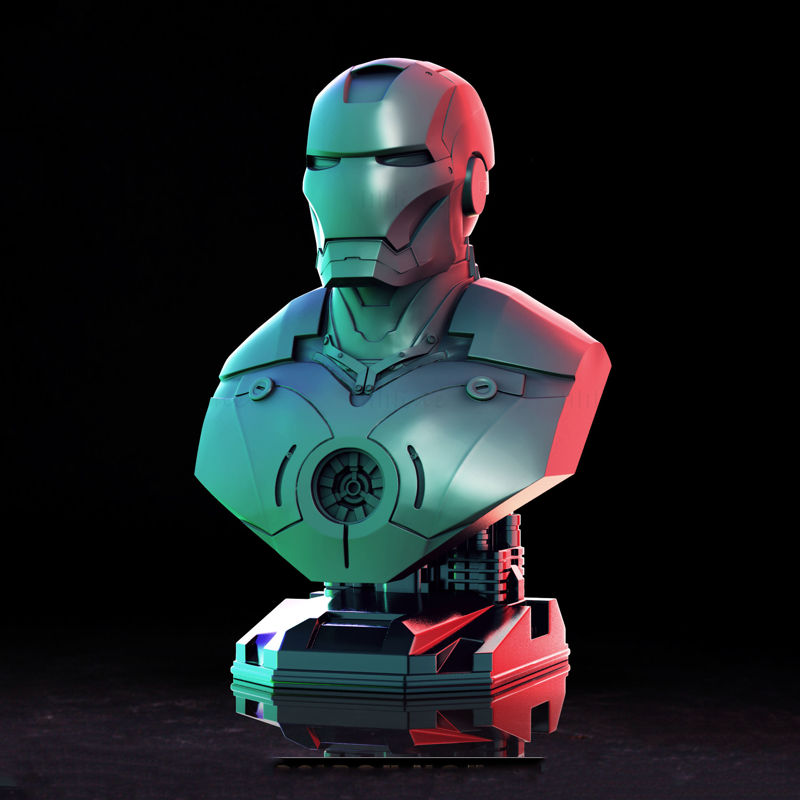 Ironman mellszobor 3D-s modell nyomtatásra készen