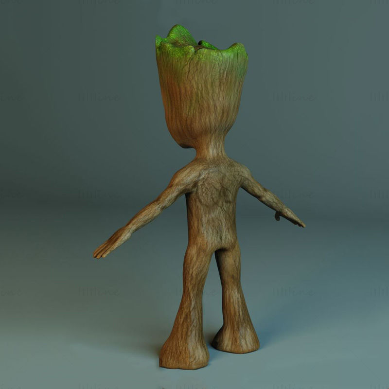 Model 3D Baby Groot Statues gata de imprimat