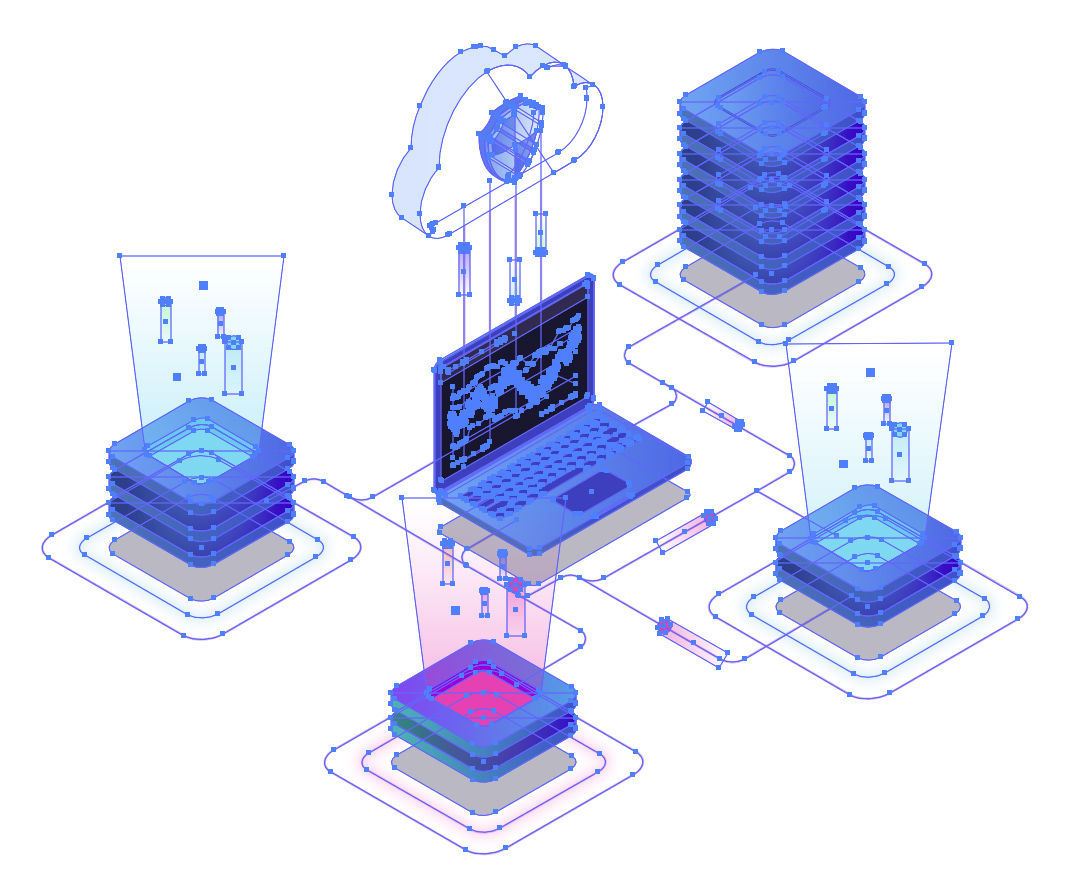 High tech vector scene