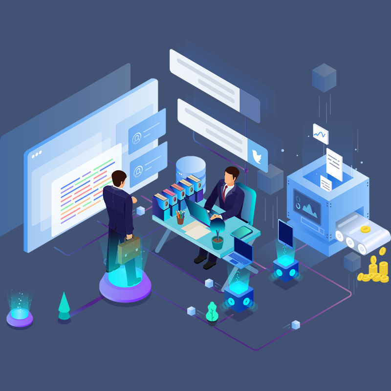 vector illustration office scene