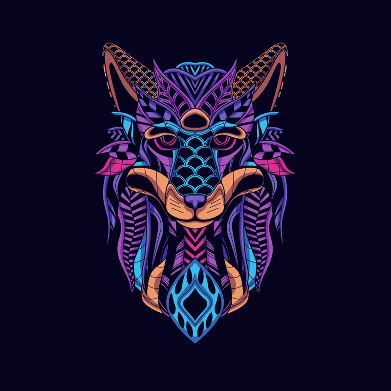 Animal vector illustration, deer ,cat ,wolf, owl head
