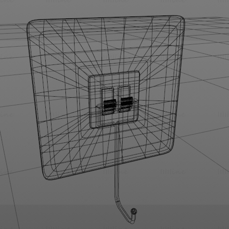 フック3Dモデル