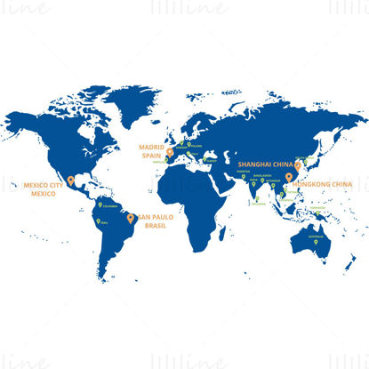 Dünya ofis haritası vektör