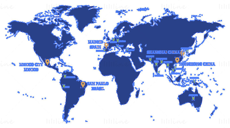 World office map vector