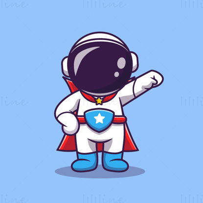 Cartoon superman astronaut vector