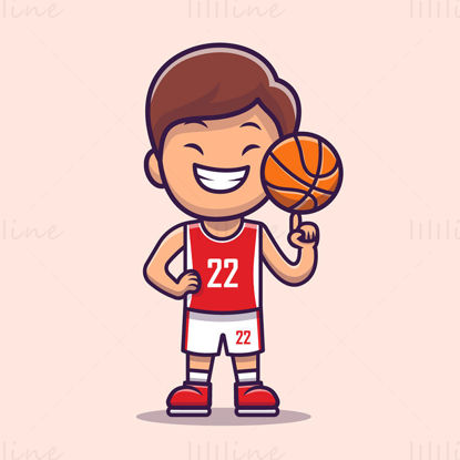 Cartoon basketball boy vector