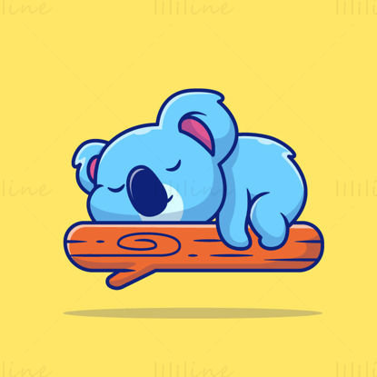 Cartoon sleeping koala bear vector