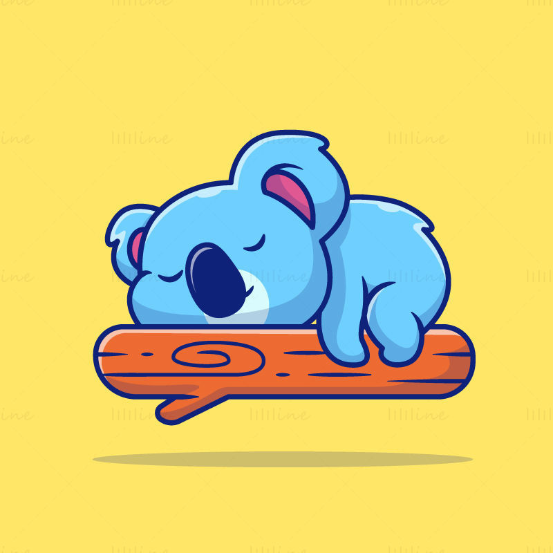 Cartoon sleeping koala bear vector