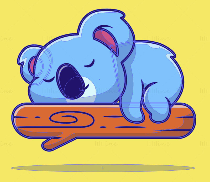 Vector de dibujos animados durmiendo oso koala