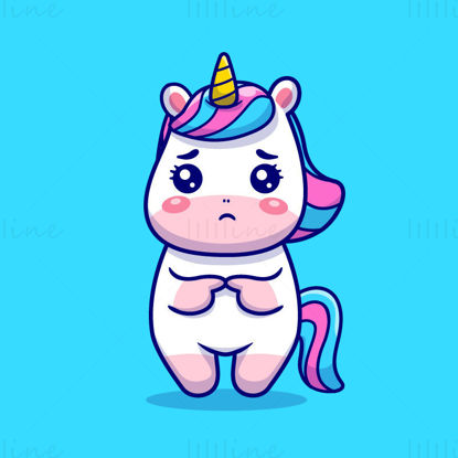 Cartoon poor unicorn vector