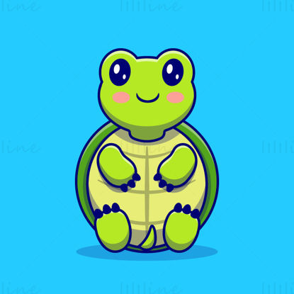 vector de tortuga de dibujos animados