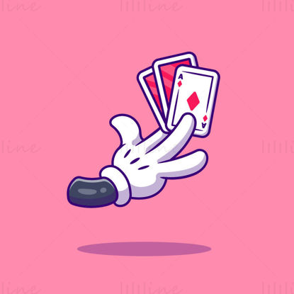 Cartoon hand holding poker vector