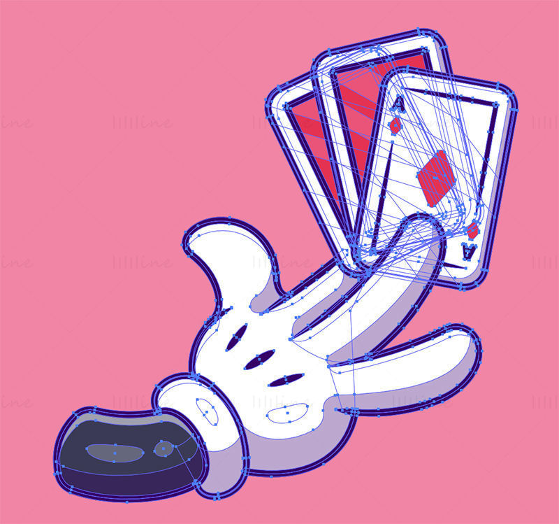 Cartoon hand holding poker vector
