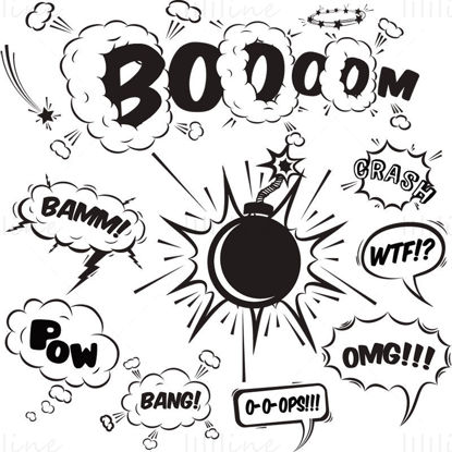 Explode bomb symbol pop bubble vector