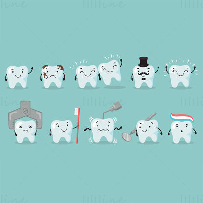 Cartoon tooth vector