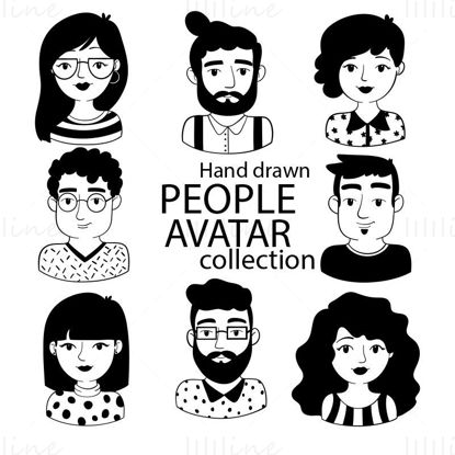 Hand drawn avatar vector
