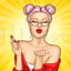 Cartoon girl blowing kisses vector