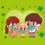 Family wearing masks preventing the virus, vector illustration