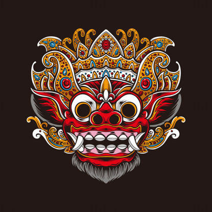 Balinese Barong mask vector