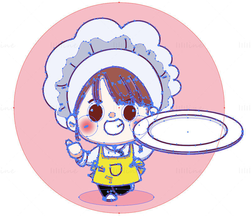 Cute girl chef vector