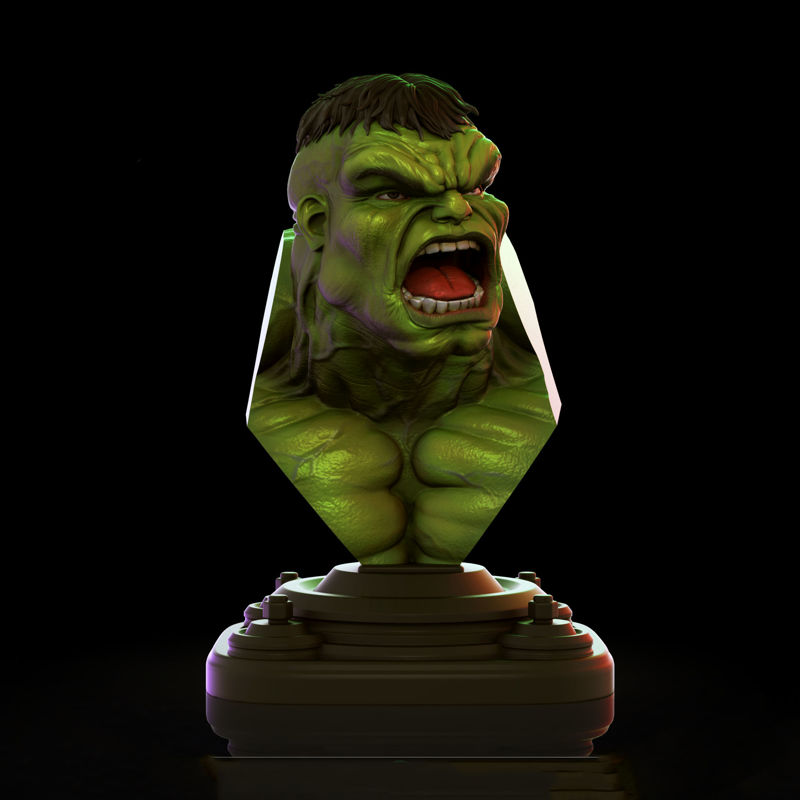 Hulk Bust 3D-s modell nyomtatásra készen
