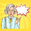 Angry granny dialog bubble vector