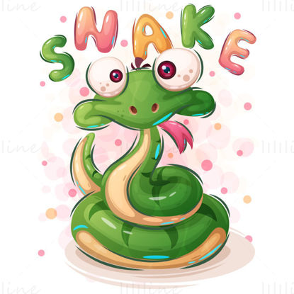 Cartoon snake vector pattern