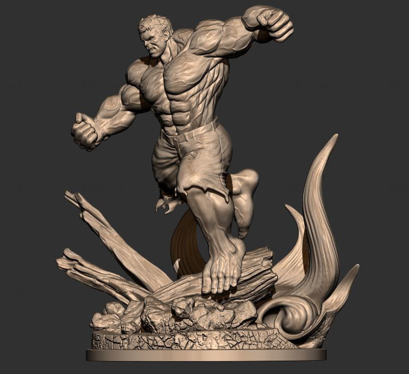 Model 3D Angry Hulk gata de imprimat