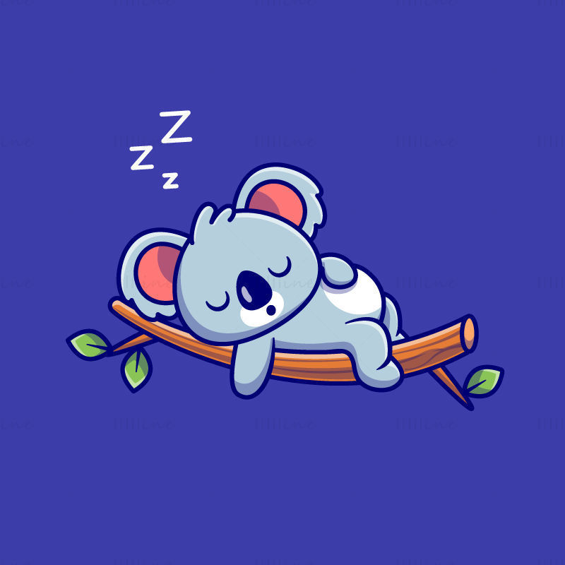 Vecteur de koala endormi