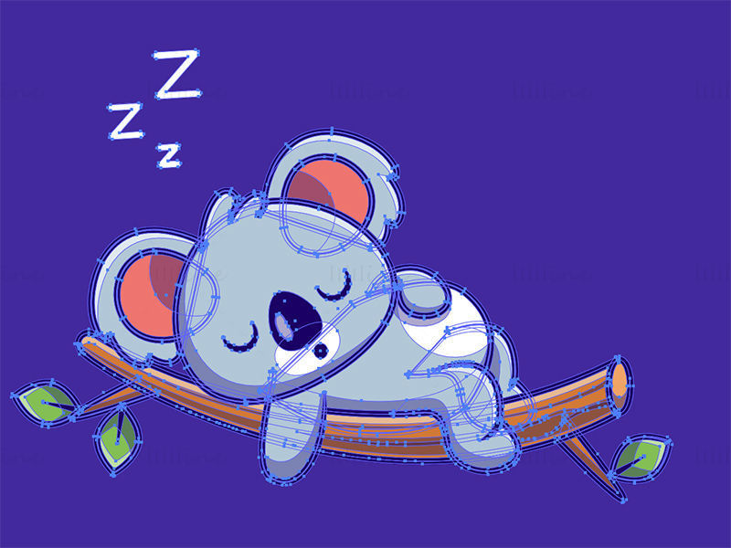 Sleeping koala vector