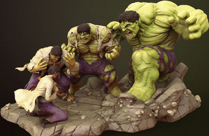 Hulk Diorama 3D model připravený k tisku