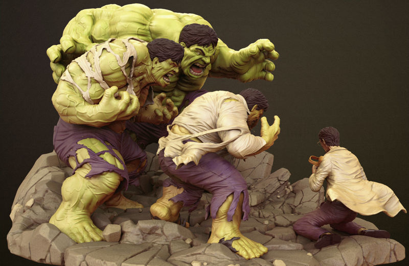 Hulk Diorama modèle 3D prêt à imprimer