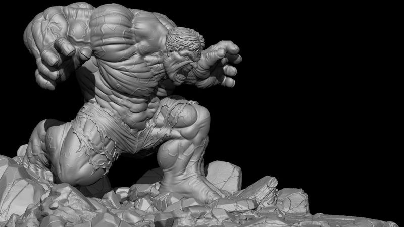 Hulk Diorama 3D model připravený k tisku