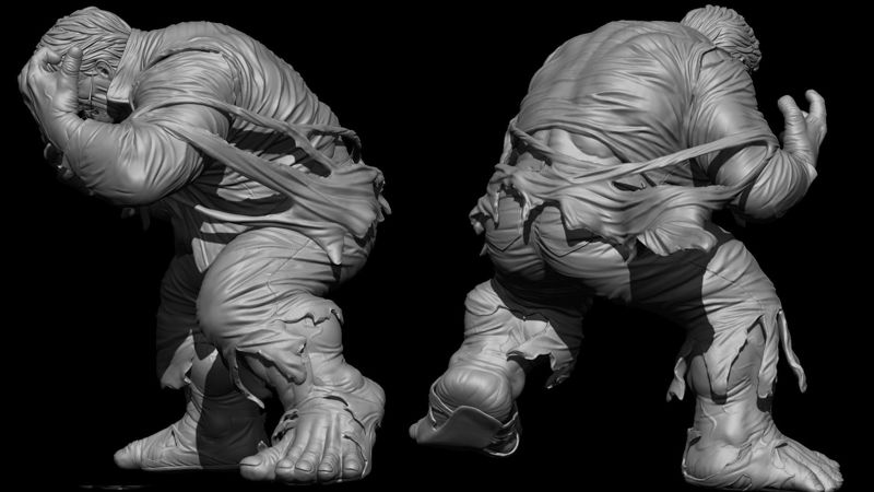 Hulk Diorama 3D-s modell nyomtatásra készen