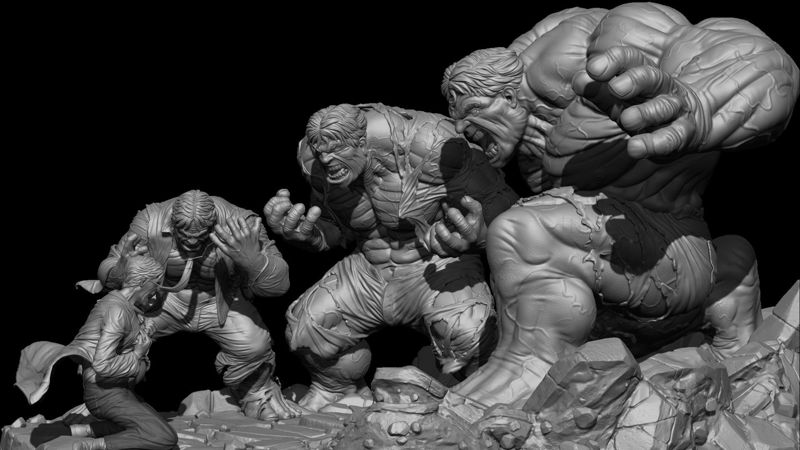 Hulk Diorama Modelo 3D Listo para Imprimir