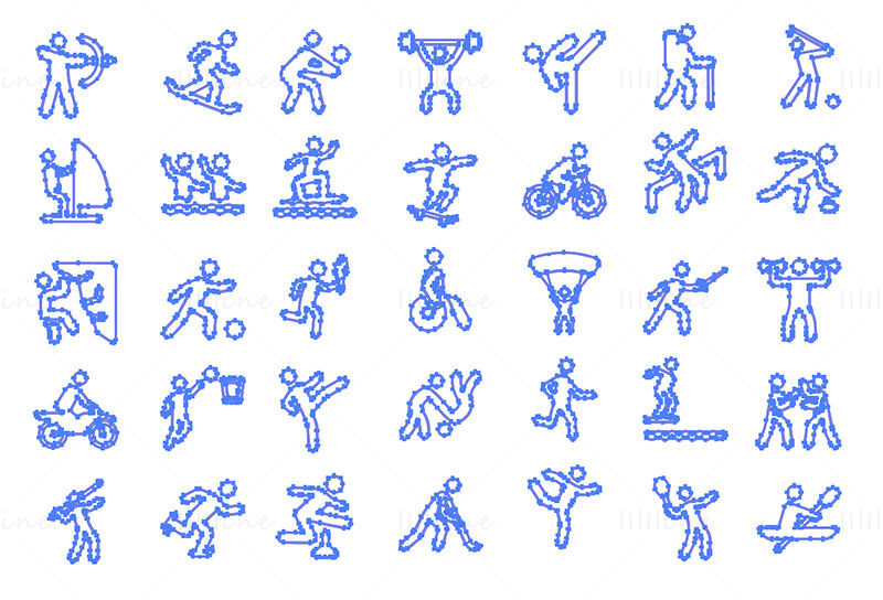 Iconos de línea vectorial de deportes olímpicos
