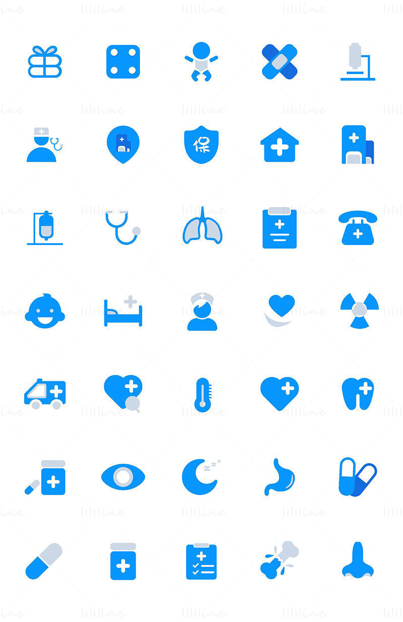 Medical hospital vector icons