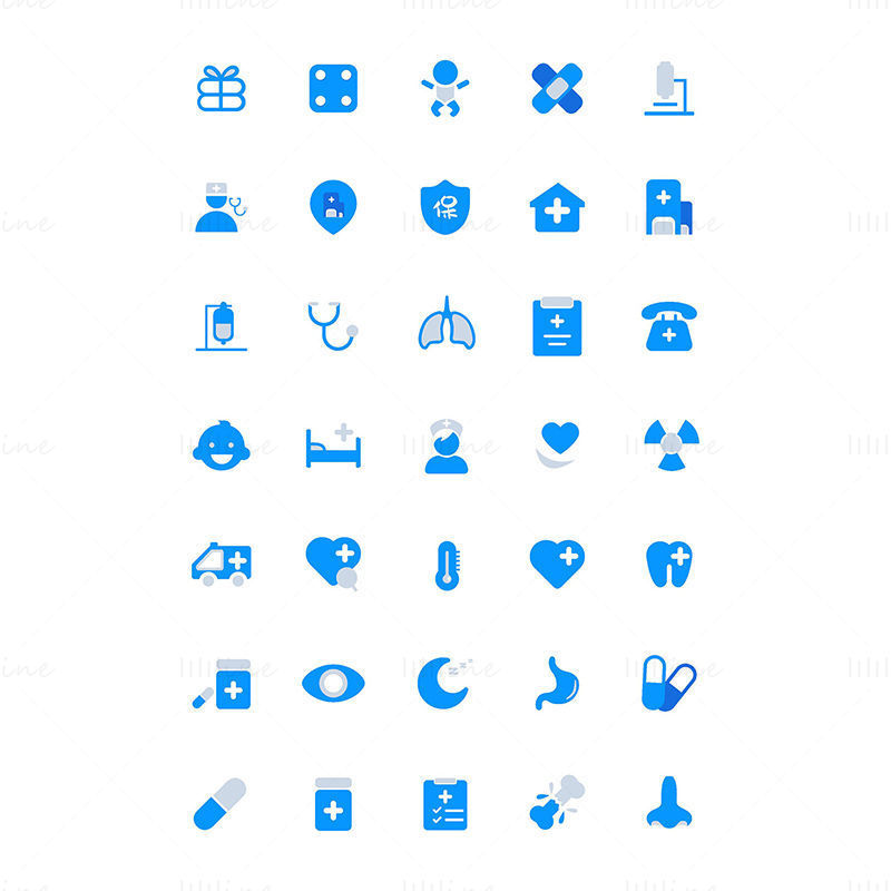 Medical hospital vector icons