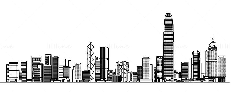 Desen linie Hong Kong Victoria Harbour