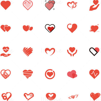 Colecție de vectori de dragoste în formă de inimă