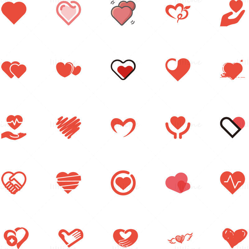 Heart shape love vector collection