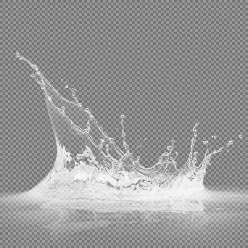 Transparent water splash water waves