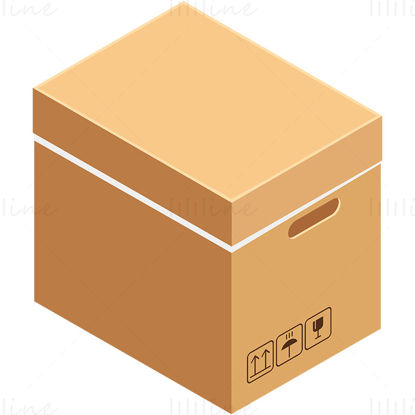 Жути поклопац и векторска илустрација кутије