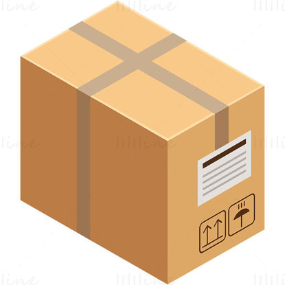 Kraft paper box vector illustration