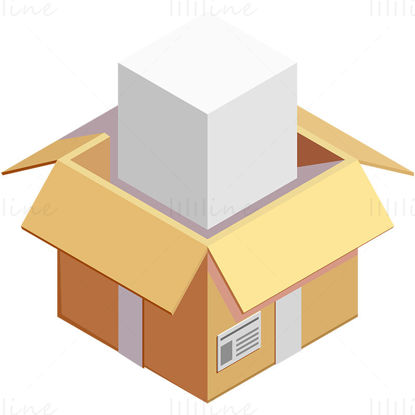 Illustrazione vettoriale della scatola di disimballaggio