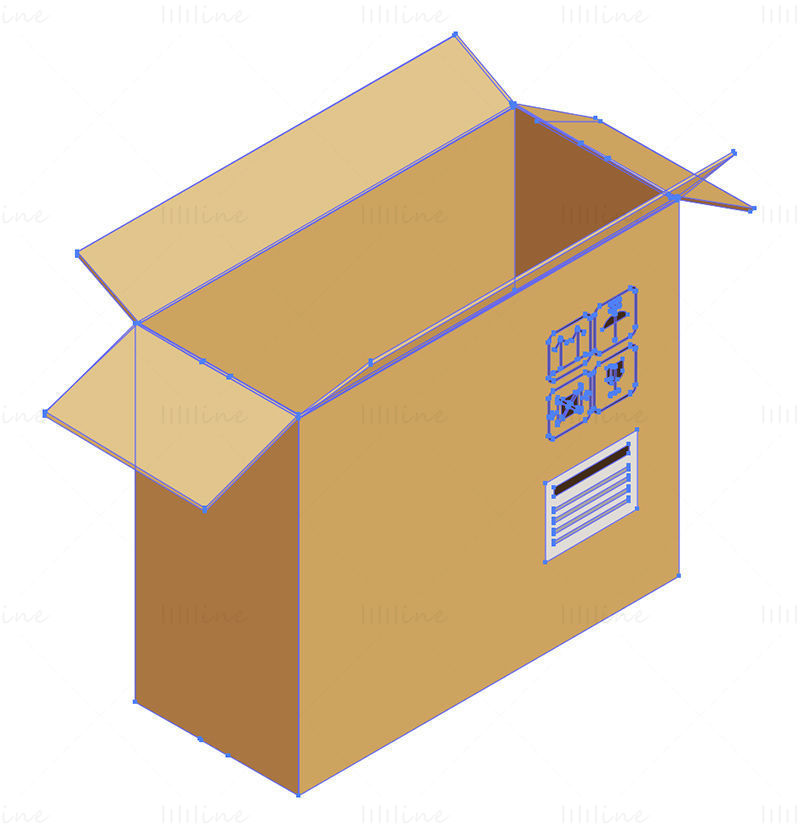 Machetă vector cutie de pachet