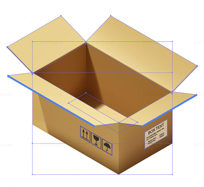 Фотореалистична картонска 3д векторска макета