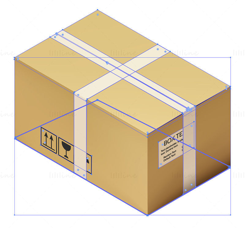 Maquette de vecteur de carton rectangle
