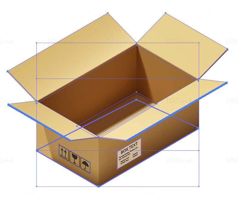 Open rectangle box vector